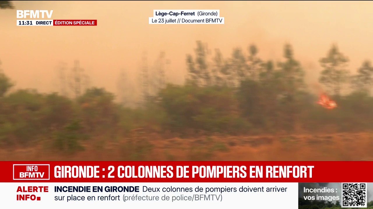 Incendie en Gironde: deux colonnes de pompiers envoyées en renfort
