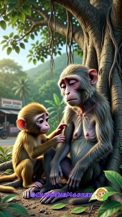 चिनू ने चुराई रोटी ❤️🐒