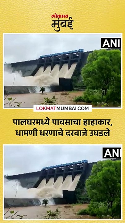 पालघरमध्ये मुसळधार पावसामुळे धामणी धरणाचे ५ दरवाजे उघडले