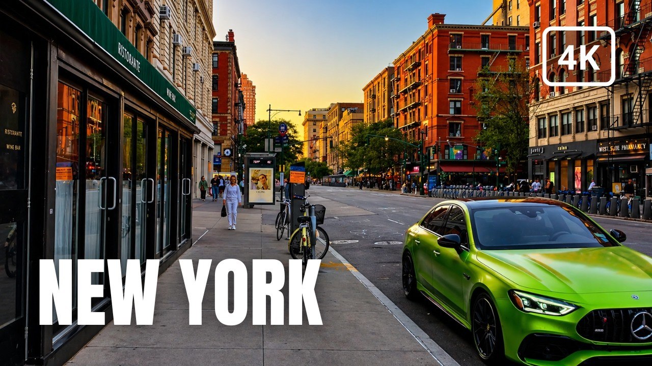 [4K] New York Walking Tour Cool Sunset Evening Upper West Side NYC | Relaxing City Walk Atmosphere