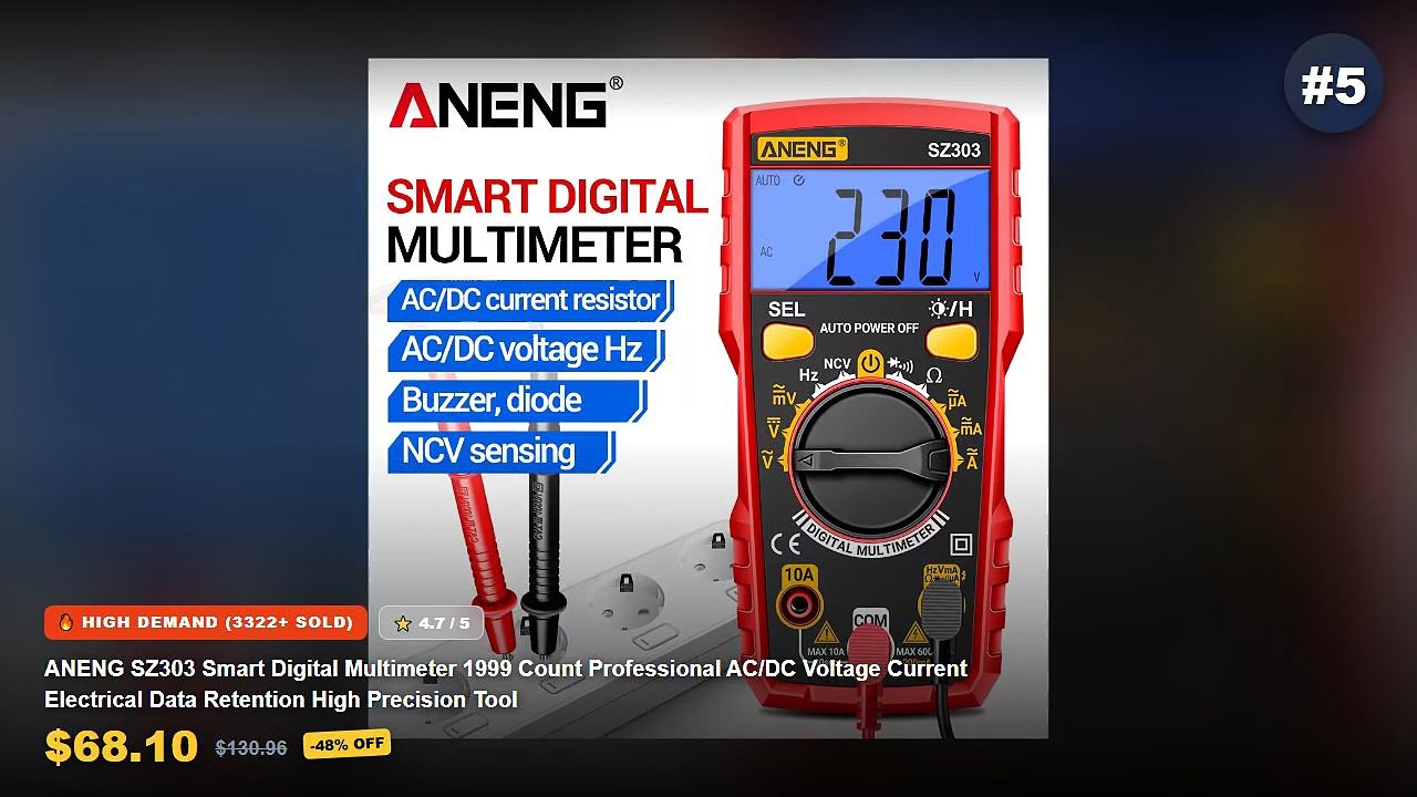 Cheap & Best Portable Multimeter Unboxing & Review - ANENG SZ303 Smart Digital Multimeter 1999 Count Professional AC/DC ...