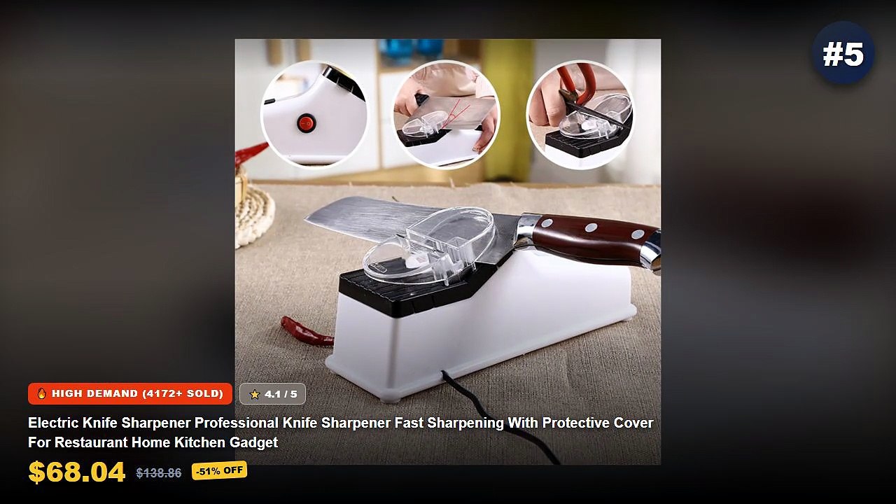 Top 5 Best Smart Knife Sharpener (Must Have!) - Electric Knife Sharpener Professional Knife Sharpener Fast Sharpening Wi...
