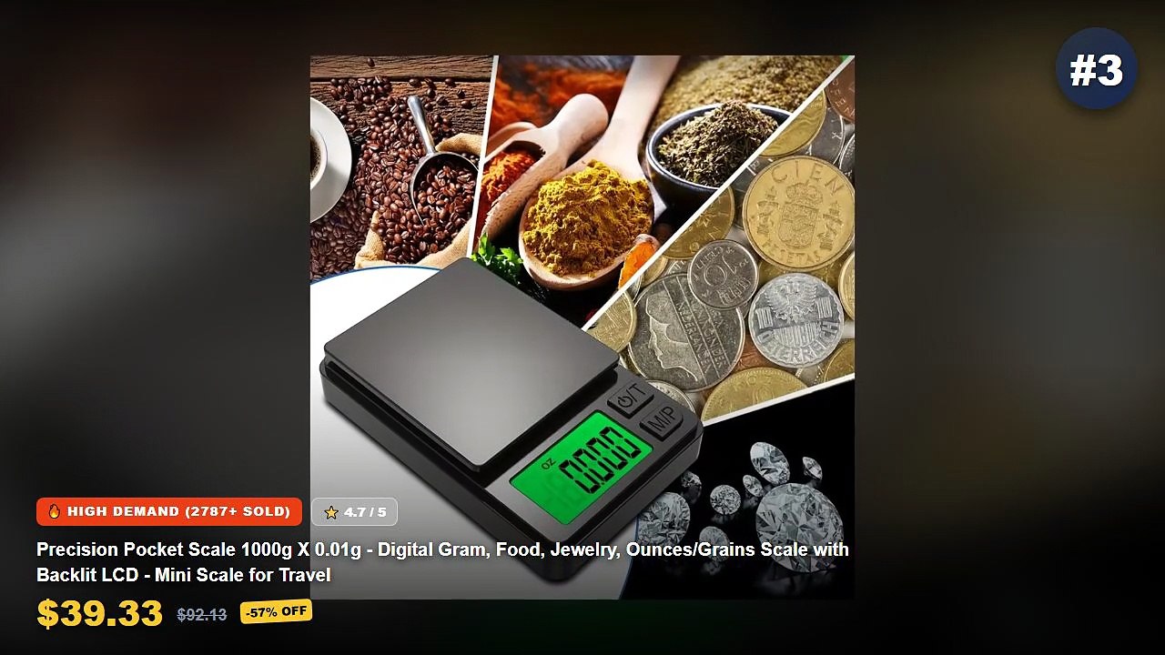 Food Scale For Travel: Top 5 Best Sellers - Precision Pocket Scale 1000g X 0.01g Digital Gram Food Jewelry Ounces/Grains...