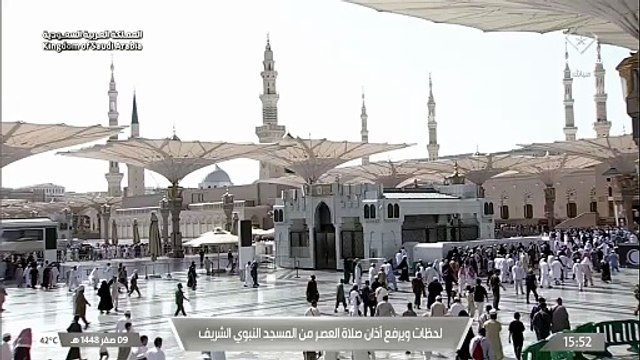 أذان العصر للمؤذن محمد قصاص 9 صفر 1448هـ - المسجد النبوي