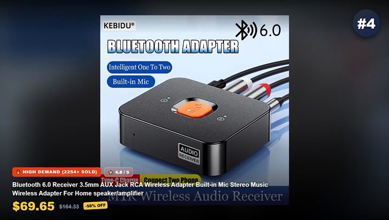 Amazing Fm Transmitter For Home You Need To See - USB Bluetooth 5.3 Audio Receiver Adapter Wireless Stereo Music 3.5mm A...