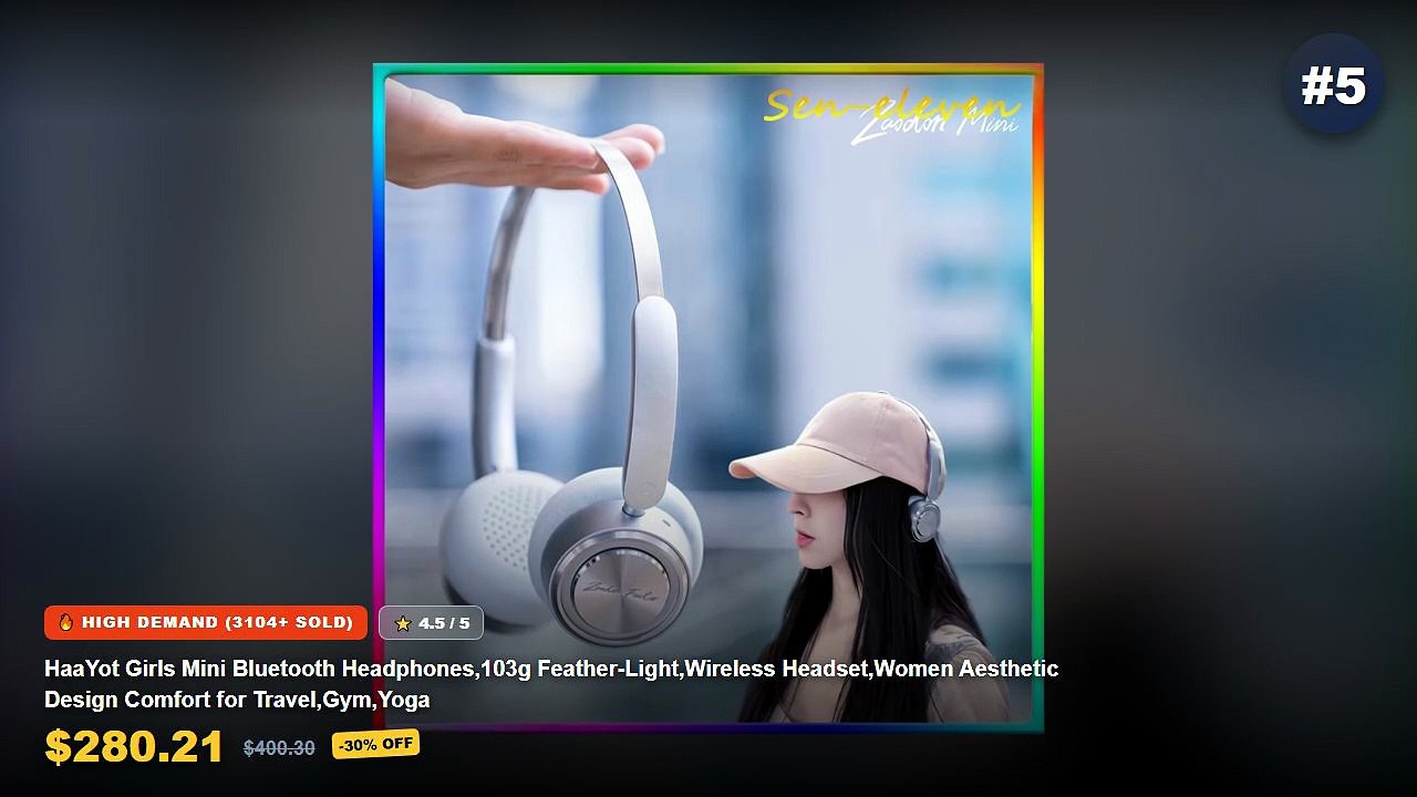 Amazing Monitor Light Bar For Women You Need To See - HaaYot Girls Mini Bluetooth Headphones,103g Feather Light,Wireless...