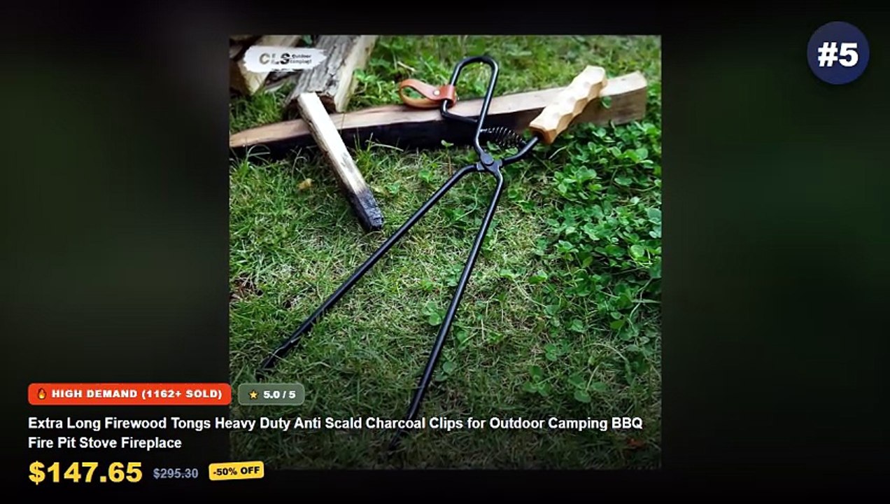 Amazing Heavy Duty Camping Stove You Need To See - Extra Long Firewood Tongs Heavy Duty Anti Scald Charcoal Clips for Ou...