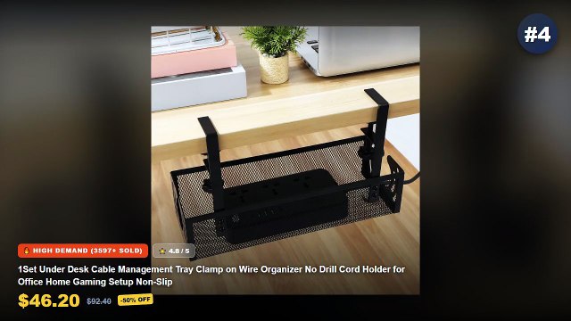 Ultimate Guide to the Best Cable Organizer Desk Setup - No Drill Under Desk Cable Management Tray with Adjustable Clamps...