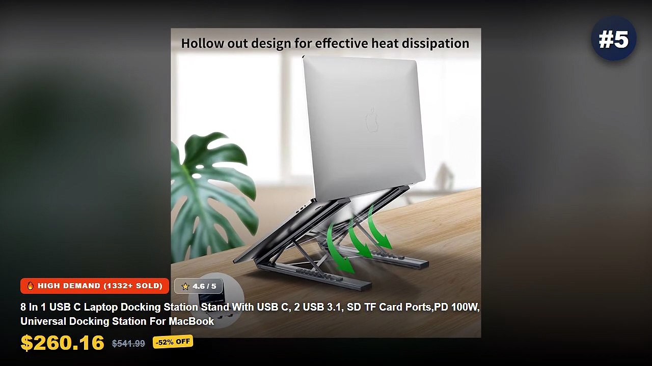 Don't Buy Heavy Duty Laptop Stand Before Watching This! - 8 In 1 USB C Laptop Docking Station Stand With USB C, 2 USB 3....