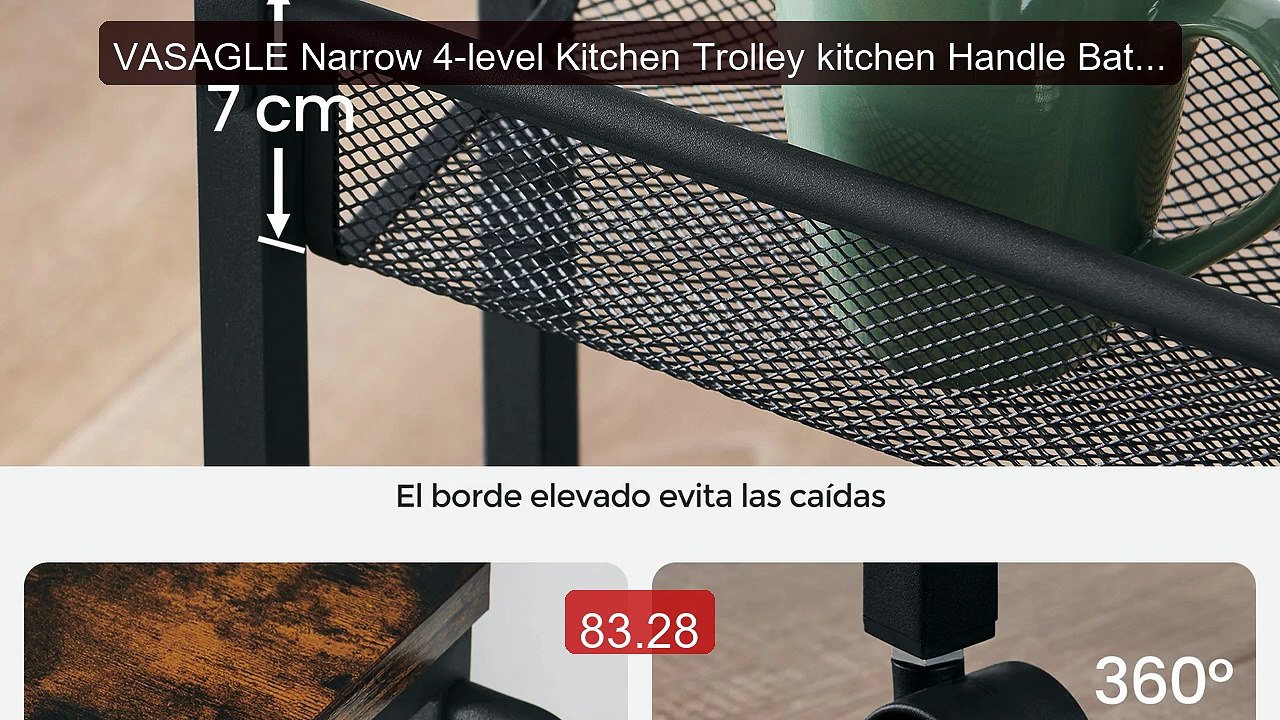VASAGLE Narrow 4-level Kitchen Trolley kitchen Handle Bathroom liv... -- Best Deal 2026 | Shop Now!