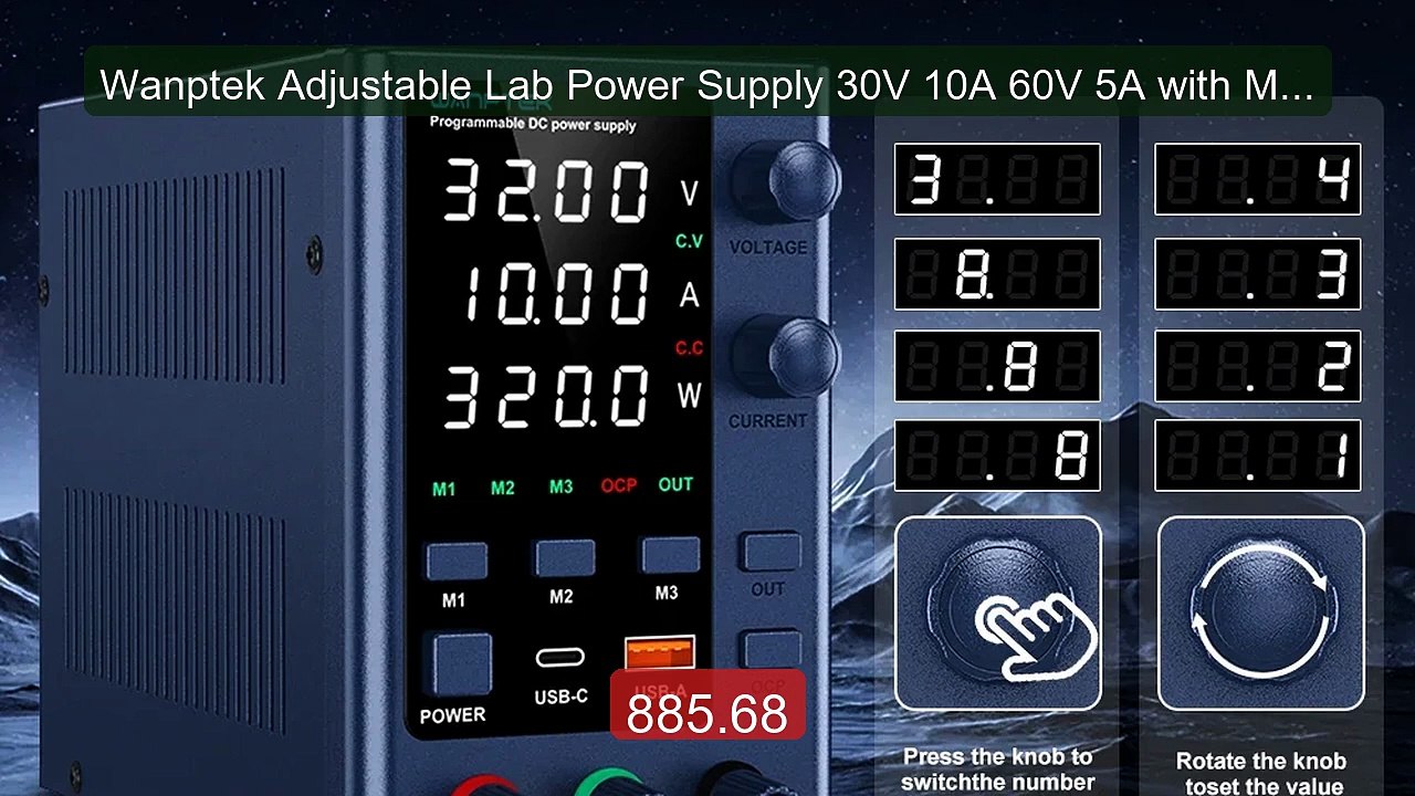 Wanptek Adjustable Lab Power Supply 30V 10A 60V 5A with Memory Func... -- Top Rated 2026 | Buy Now!