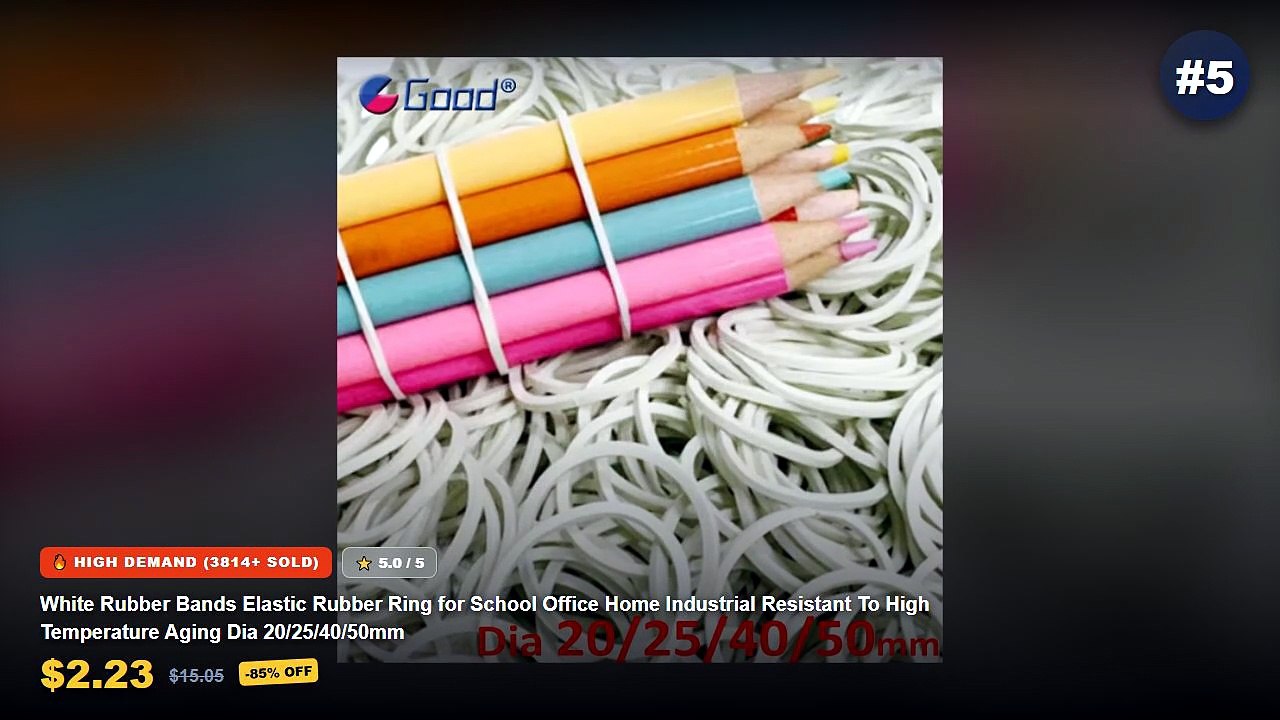 Resistance Bands For Office: Top 5 Best Sellers - White Rubber Bands Elastic Rubber Ring for School Office Home Industri...