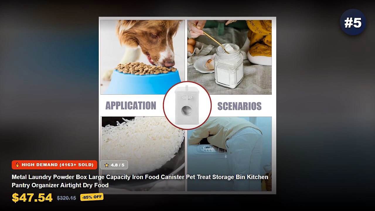 Best Electric Kitchen Organizer on AliExpress | Review - Metal Laundry Powder Box Large Capacity Iron Food Canister Pet ...