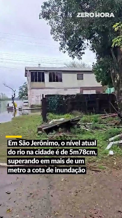 Situação de São Jerônimo e elevação do Rio Taquari