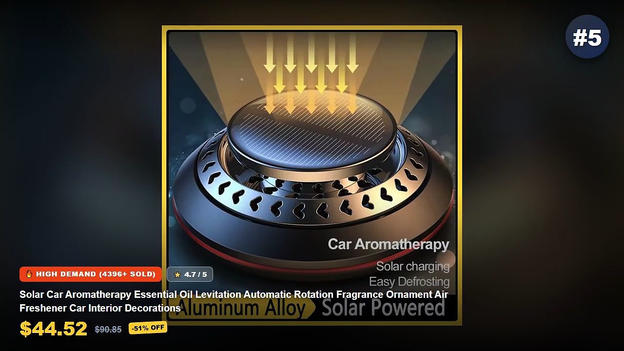 Why Everyone Is Buying Solar Powered Humidifier - Solar Car Aromatherapy Essential Oil Levitation Automatic Rotation Fra...