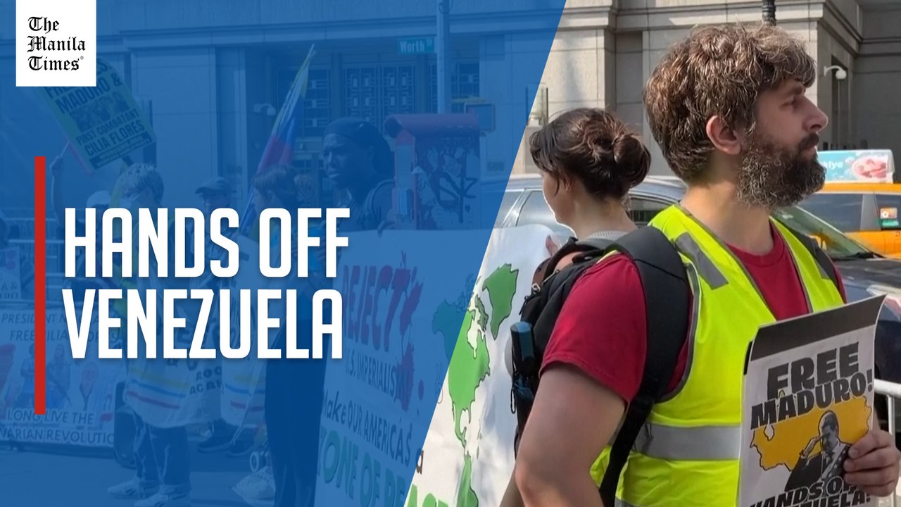'Maduro should pay,' 'Hands off Venezuela'- crowd split outside pre-trial hearing in NY