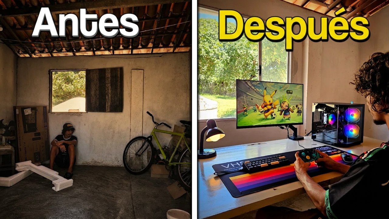 Convertí mi viejo cuarto del rancho en un cuarto gamer
