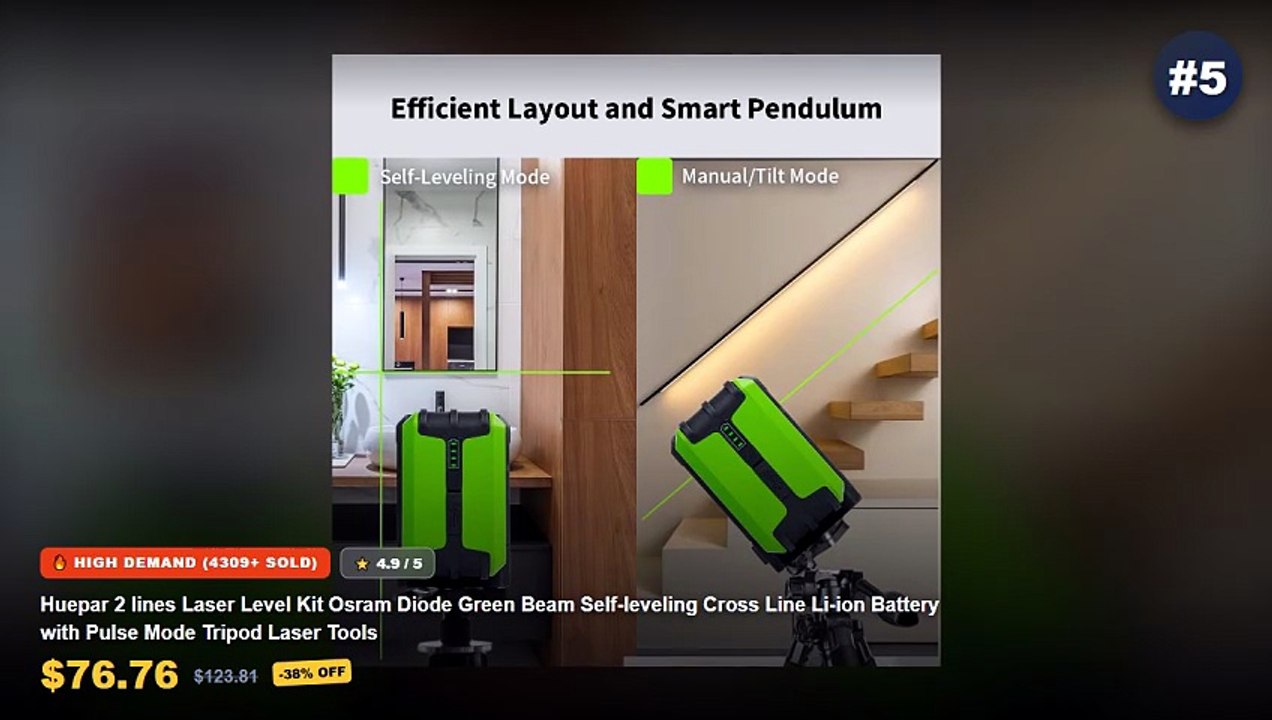 Ultimate Guide to the Best Laser Level Kit - Huepar 2 lines Laser Level Kit Osram Diode Green Beam Self leveling Cross L...