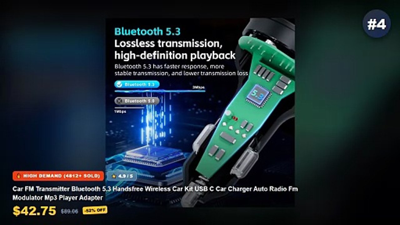 Fm Transmitter Kit: Top 5 Best Sellers - Car Fm Transmitter Bluetooth 5.0 Aux Handsfree Wireless Car Kit Dual Usb Car Ch...