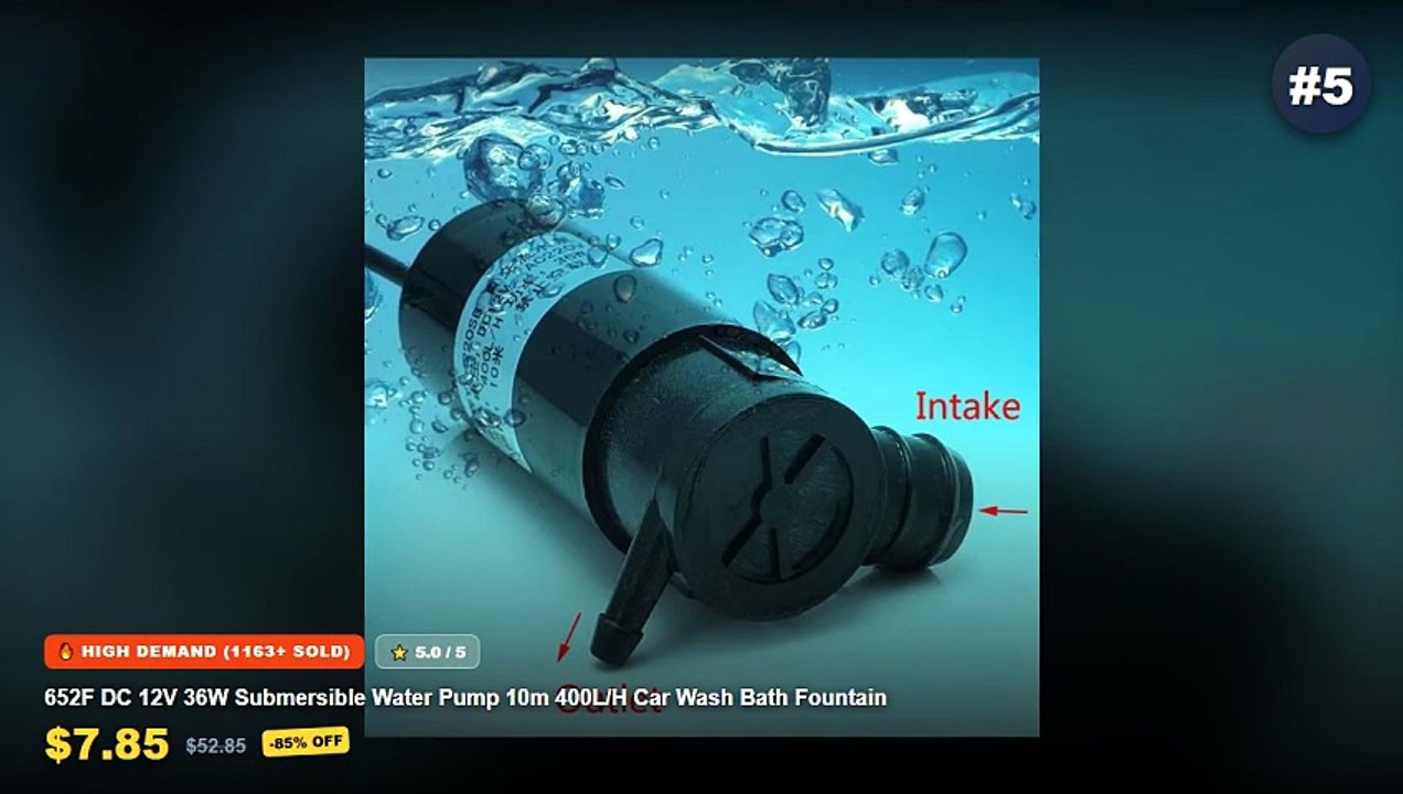 Don't Buy Water Fountain For Car Before Watching This! - 652F DC 12V 36W Submersible Water Pump 10m 400L/H Car Wash Bath Fountain