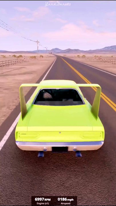Plymouth Superbird Stock Car Hits Light Pole at 160 MPH