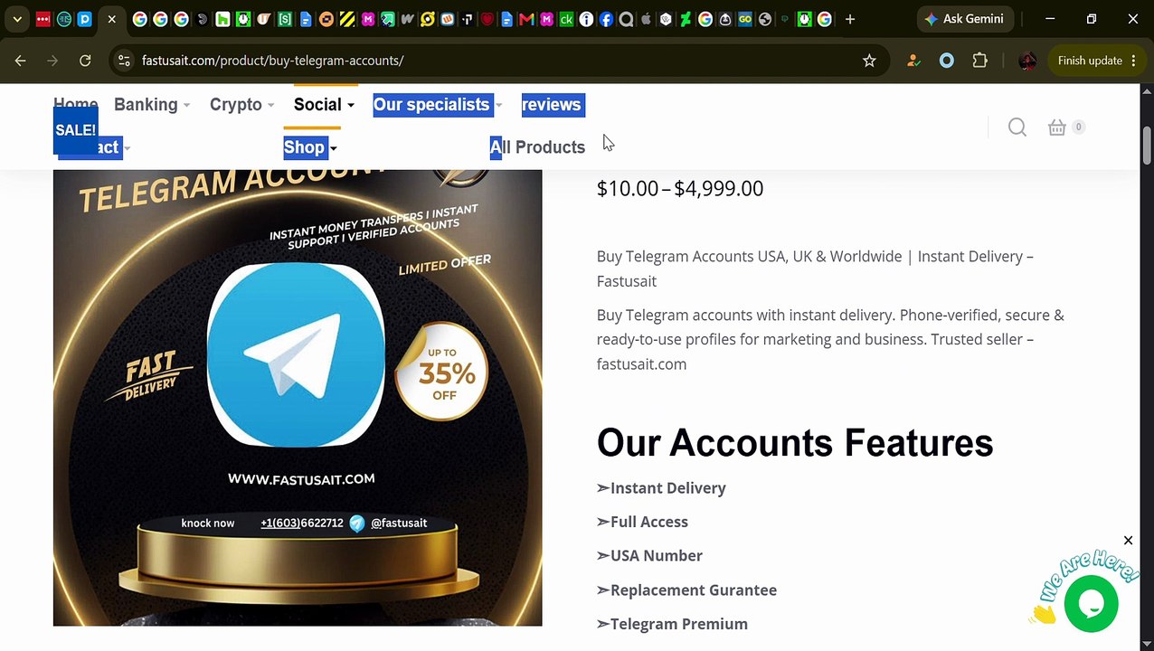 Buy Telegram Accounts - Premium, PVA, Bulk, (Fresh & Aged) - Google Chrome 2026-07-19 14-21-48