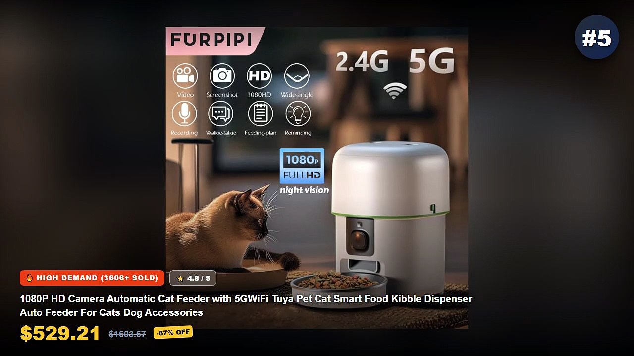 Don't Buy Wireless Pet Feeder Before Watching This! - 1080P HD Camera Automatic Cat Feeder with 5GWiFi Tuya Pet Cat Smar...