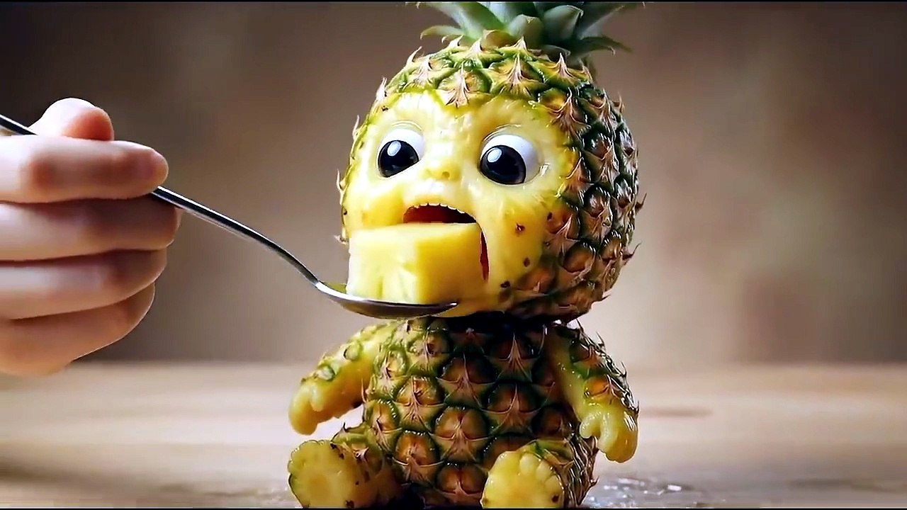 Cute or Creepy? Al Fruit Babies Eating Real Fruit | The Ultimate Oddly Satisfying Al ASMR