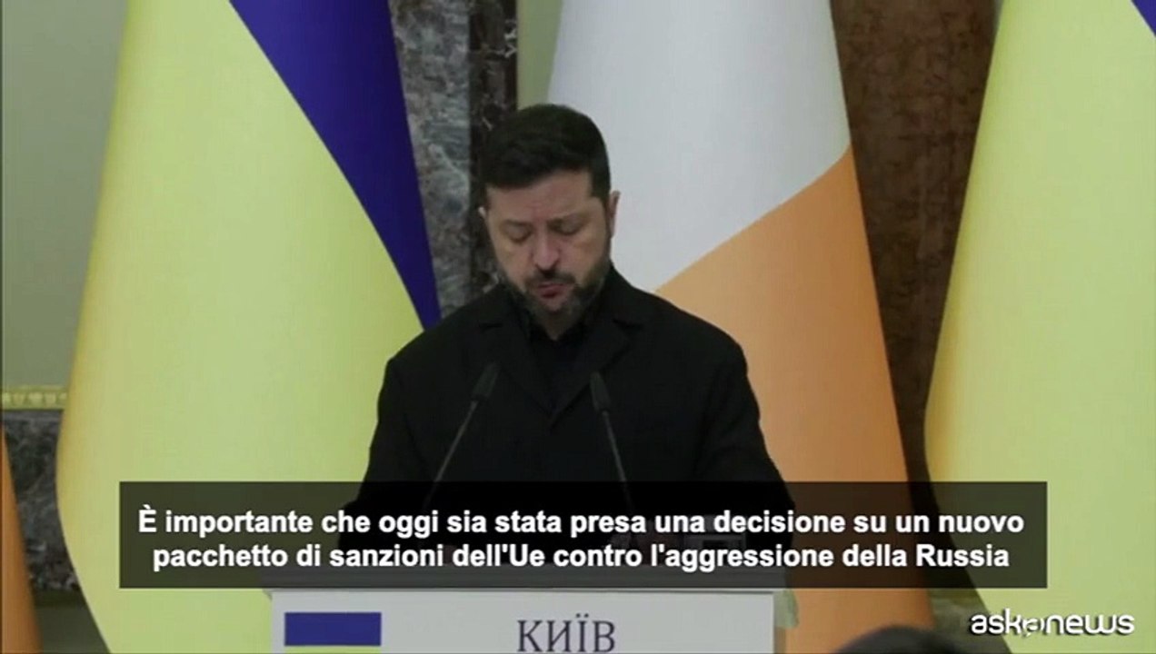 Zelensky ringrazia l'Ue per 21esimo pacchetto sanzioni alla Russia