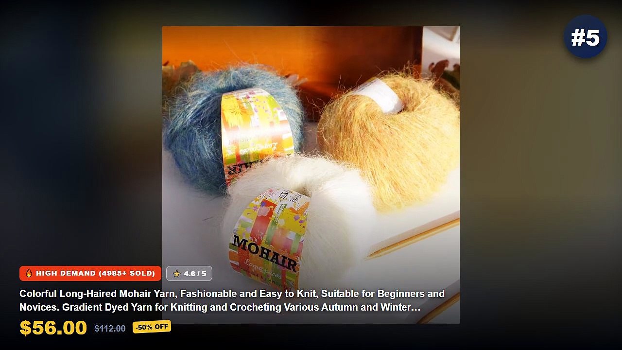 Amazing Seat Cushion For Beginners You Need To See - Colorful Long Haired Mohair Yarn, Fashionable and Easy to Knit, Sui...