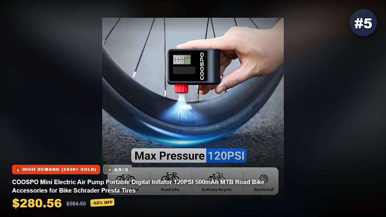 Why Everyone Is Buying Electric Tire Inflator - anoutway AT1 Pro Mini Electric pump for Bike Cordless Tire Inflator with...