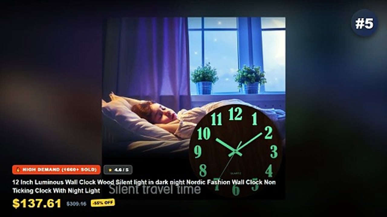 Why Everyone Is Buying Smart Wall Clock - 12 Inch Luminous Wall Clock Wood Silent light in dark night Nordic Fashion Wal...
