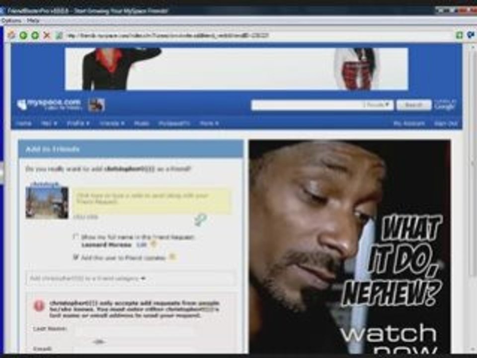 Friendblaster Pro, MySpace and MLM or Network Marketing!