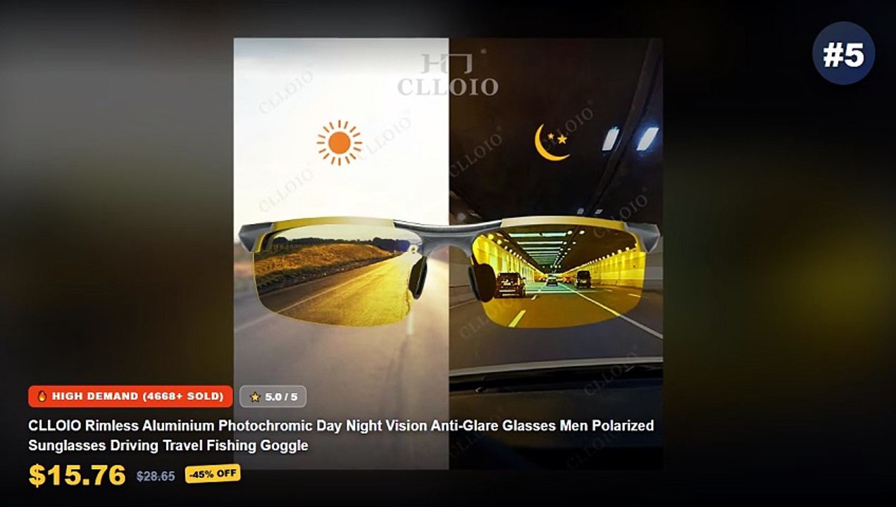 Night Vision Goggles For Travel: Top 5 Best Sellers - CLLOIO Rimless Aluminium Photochromic Day Night Vision Anti Glare ...