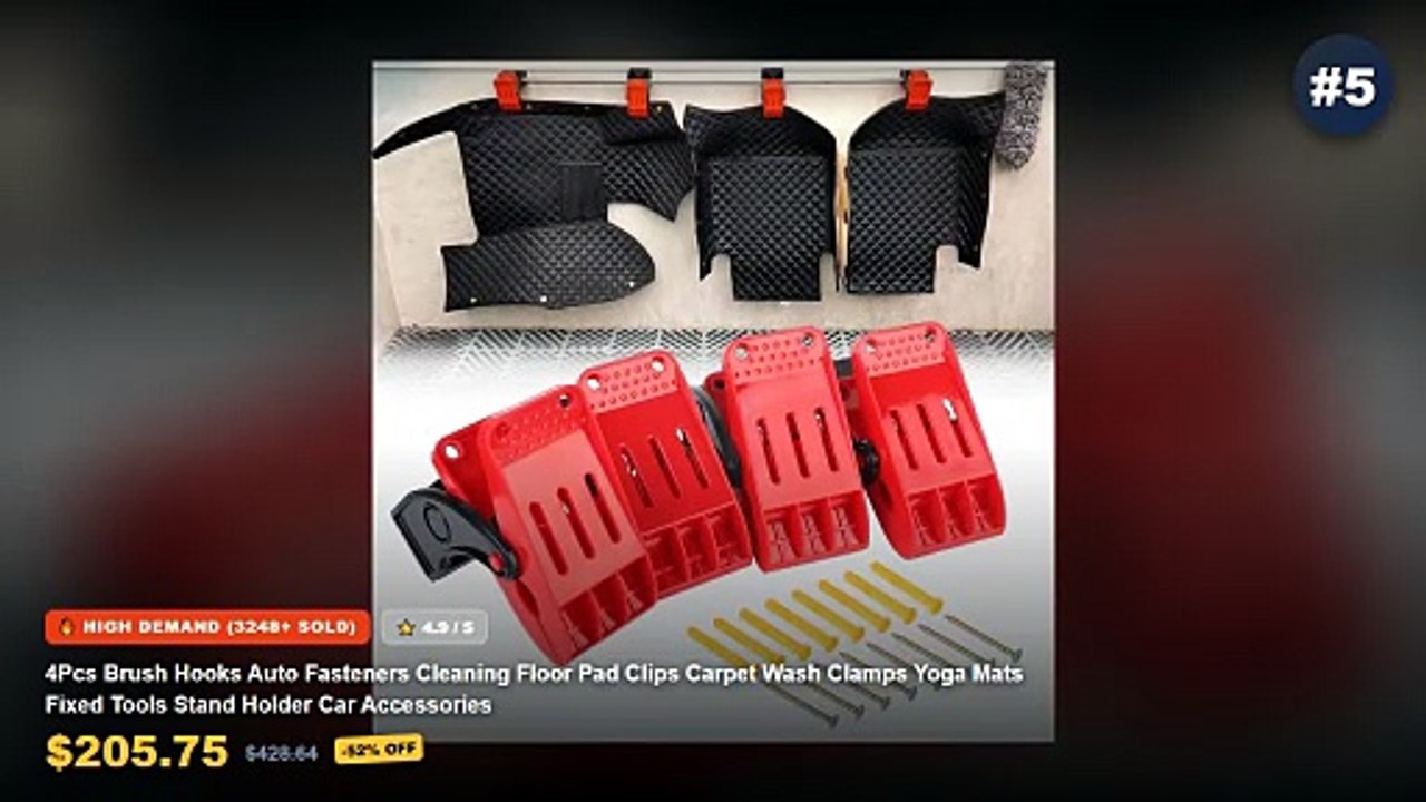 Don't Buy Yoga Mat For Car Before Watching This! - 4Pcs Brush Hooks Auto Fasteners Cleaning Floor Pad Clips Carpet Wash ...