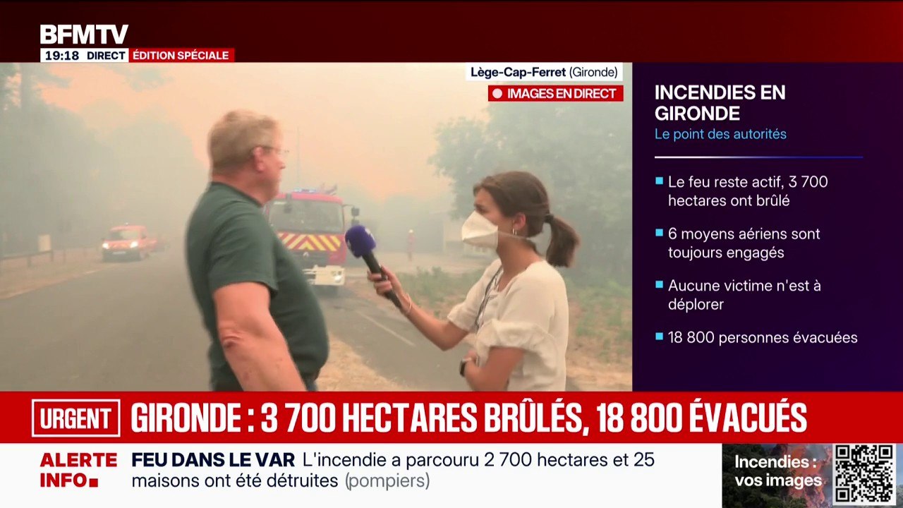 "Je suis parti il y a trois quarts d'heure parce que le feu s'approchait": le témoignage d'un voisin de l'habitation détruite par le feu à Lège-Cap-Ferret