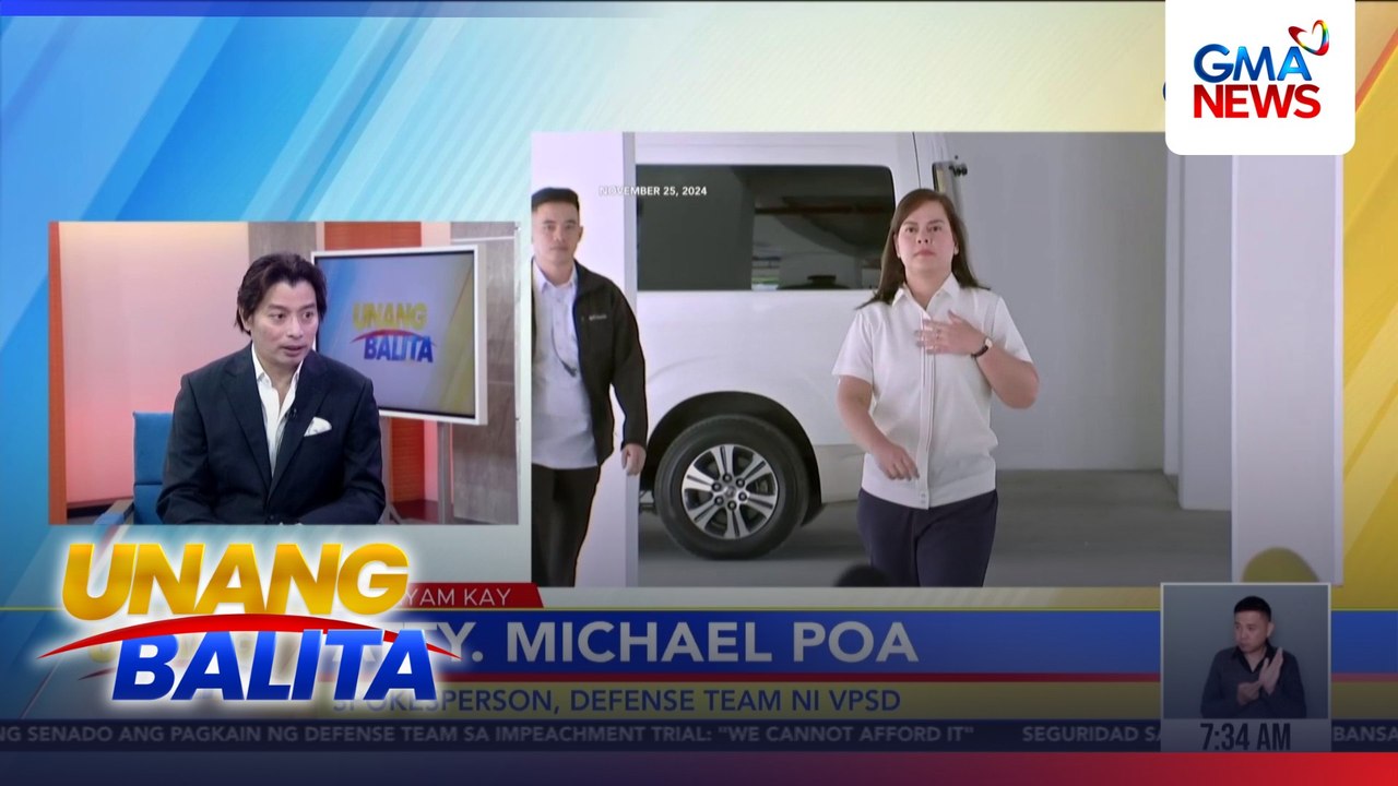 Panayam kay Atty. Michael Poa, spokesperson, Defense Team ni VPSD (July 24, 2026) | Unang Balita