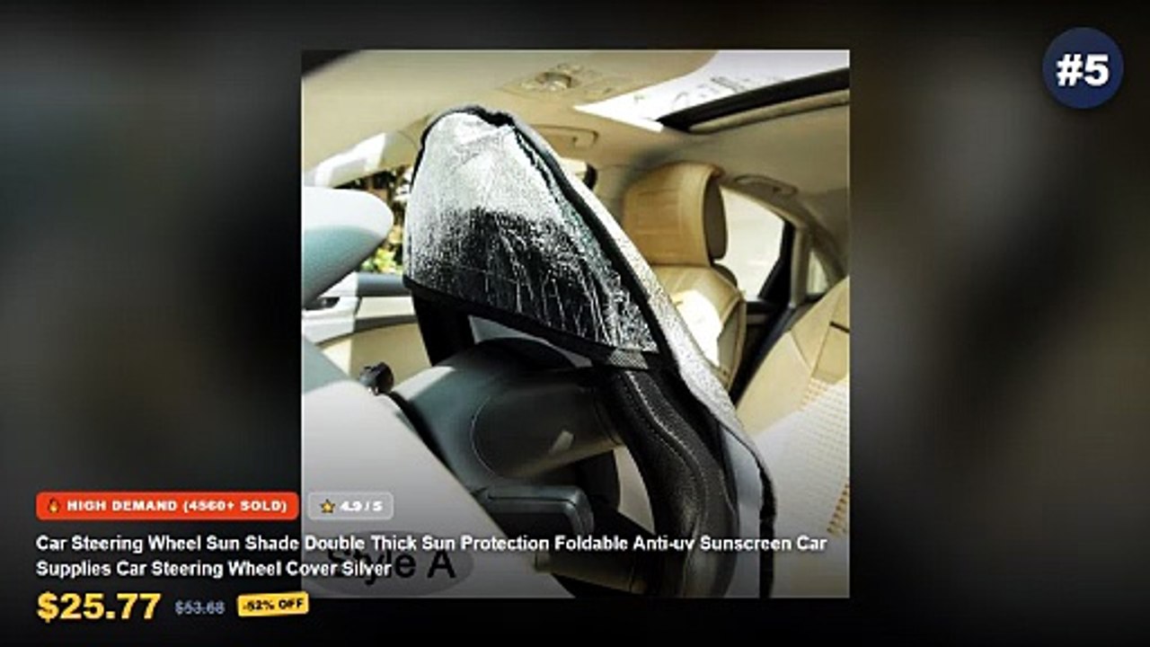 Foldable Steering Wheel Cover: Top 5 Best Sellers - Car Steering Wheel Sun Shade Double Thick Sun Protection Foldable An...