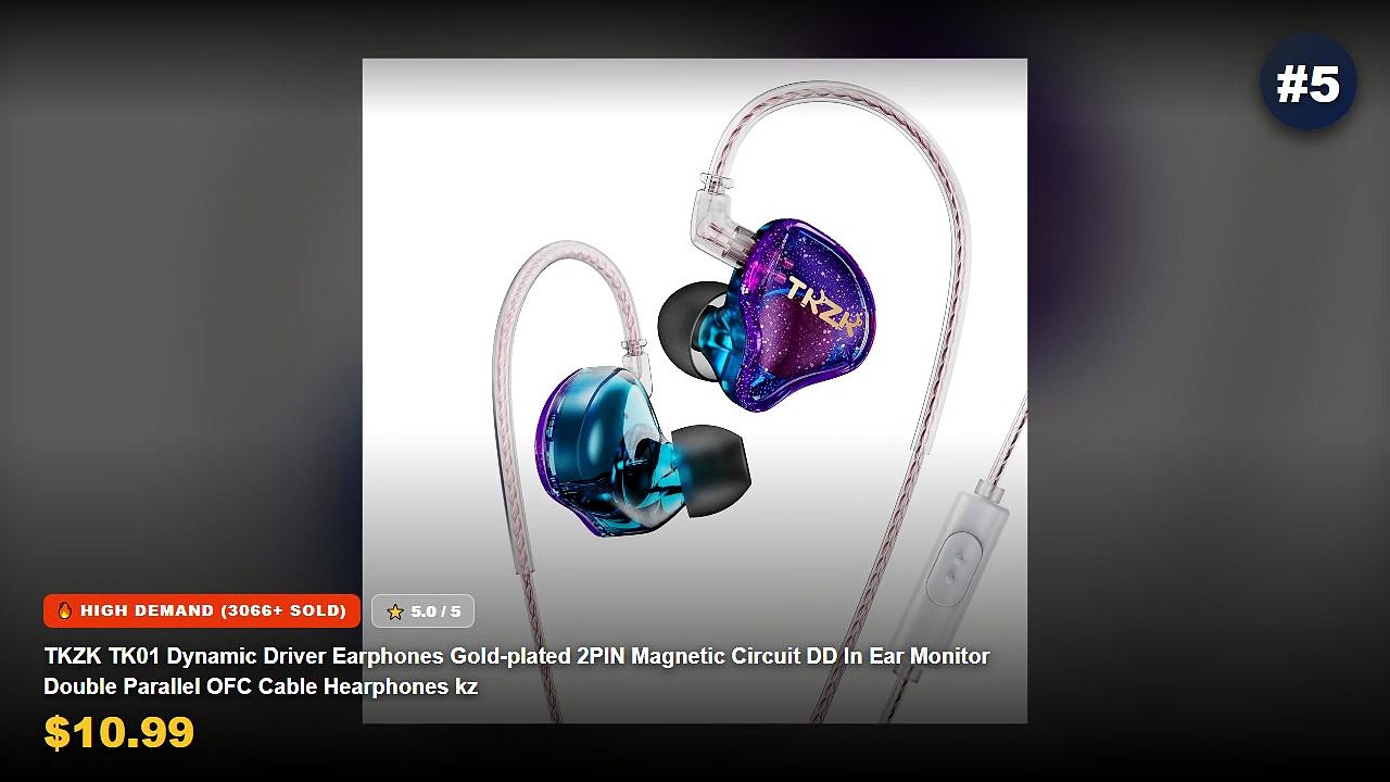 Why Everyone Is Buying Magnetic Bluetooth Adapter - TKZK TK01 Dynamic Driver Earphones Gold plated 2PIN Magnetic Circuit...