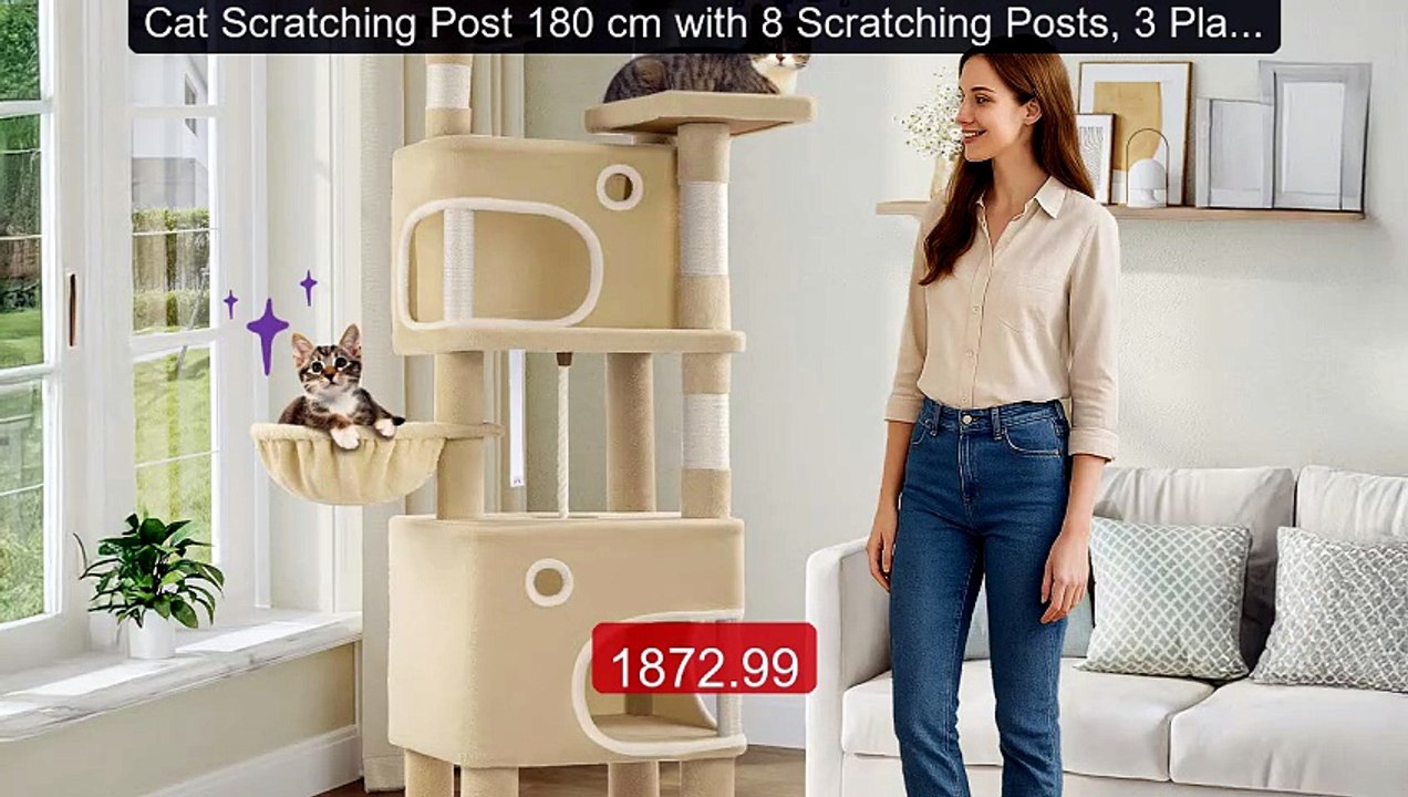 Cat Scratching Post 180 cm with 8 Scratching Posts, 3 Platforms, 2 ... -- Top Rated 2026 | Buy Now!