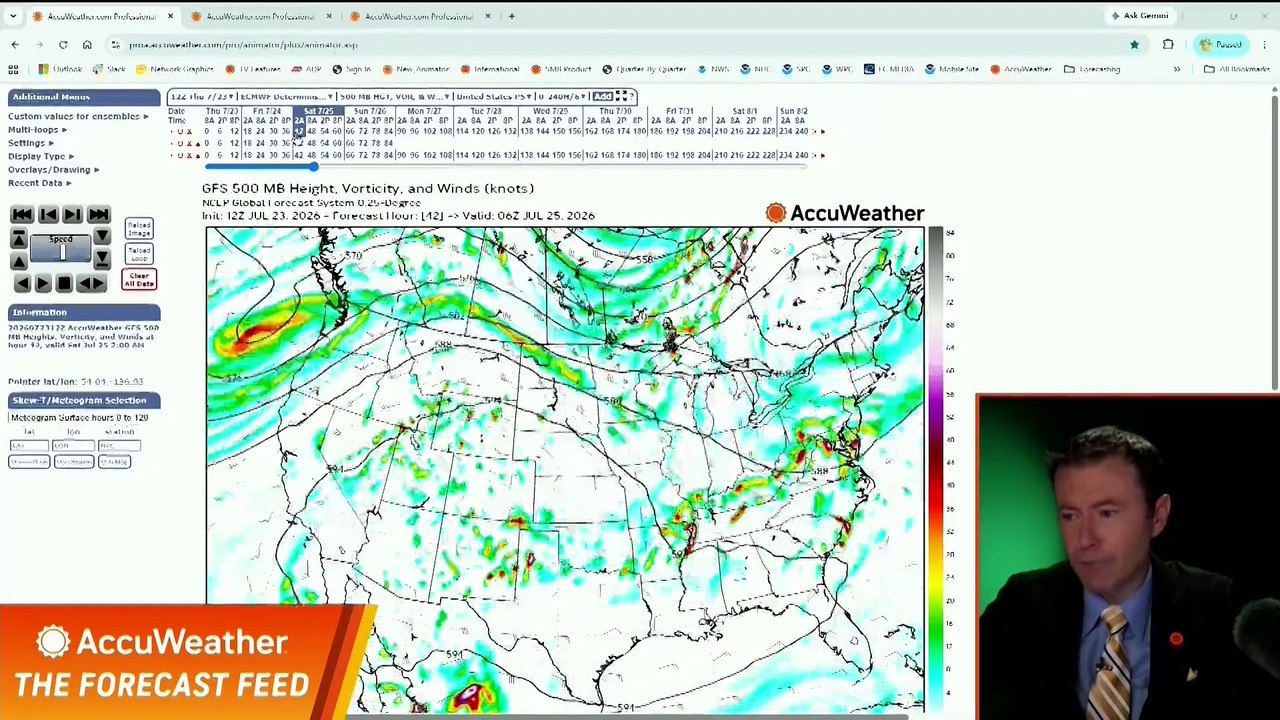 Building heat in the central US likely to lead to severe storms near the Great Lakes