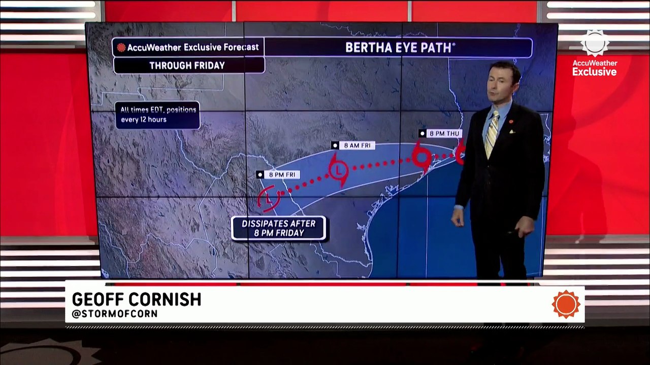 Tropical Storm Bertha brings rain to the Texas coast