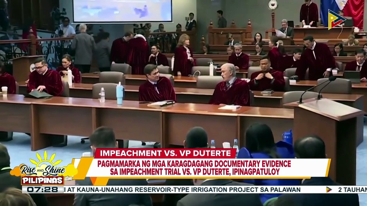 Pagmamarka ng mga karagdagang documentary evidence sa impeachment trial vs. VP Duterte, ipinagpatuloy | ulat ni Bernard Ferrer