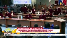 Pagmamarka ng mga karagdagang documentary evidence sa impeachment trial vs. VP Duterte, ipinagpatuloy | ulat ni Bernard Ferrer
