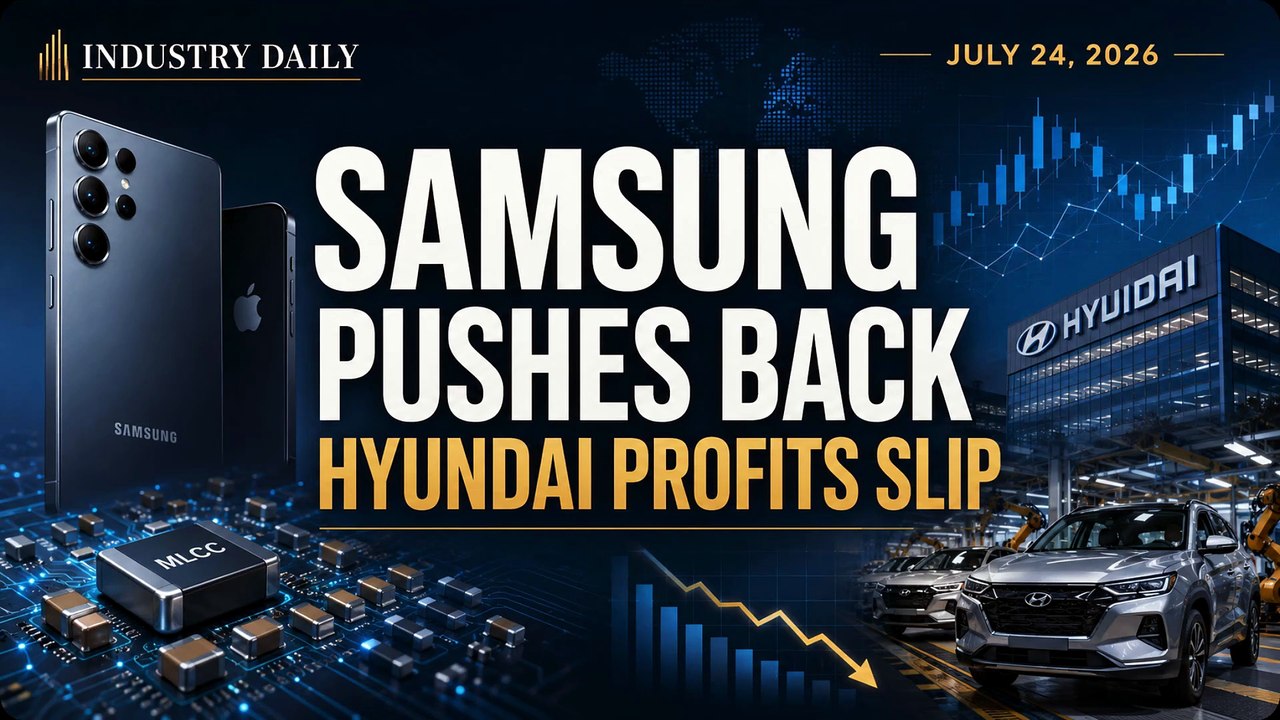 Samsung's Apple Defiance, MLCC Wins, and Hyundai's Profit Slide | July 24 2026