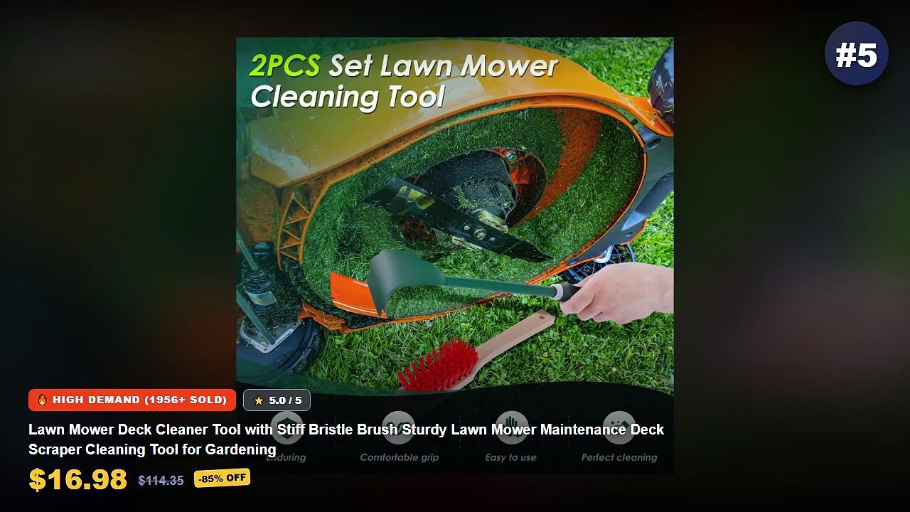 Best Ergonomic Screwdriver Set on AliExpress | Review - Lawn Mower Deck Cleaner Tool with Stiff Bristle Brush Sturdy Law...