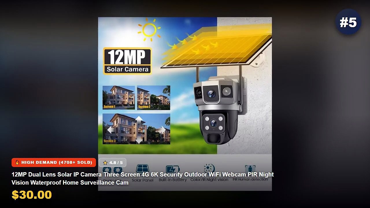 Why Everyone Is Buying Solar Powered Webcam - 12MP Dual Lens Solar IP Camera Three Screen 4G 6K Security Outdoor WiFi We...