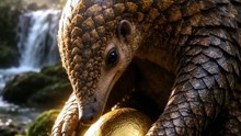 ✨🦔 Deep in the forest, a rare pangolin surprised everyone with a mysterious golden egg. Is it a miracle, an ancient legend, or the beginning of an incredible adventure_ 🌿🥚💛  💬 What do you think is inside the go