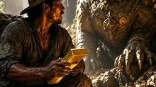 🌄 A hardworking farmer entered a forgotten cave and uncovered stacks of mysterious gold bars... but the treasure wasn't abandoned. An ancient guardian was already watching. 👀 Would you keep searching or leave wh