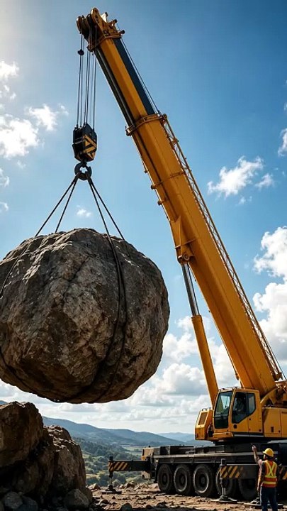 🏗️ What Happened When the Crane Lifted the Giant Rock_ 😲 👉 __LIKE ❤️, SHARE 📲, and FOLLOW for more cinematic AI adventures, hidden mysteries, and unforgettable discoveries!    #Crane #GiantRock #RockCracks #Hi